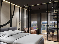 Сучасна спальня-трансформер з робочим кабінетом та гардеробною. Дизайн СПАЛЬНІ